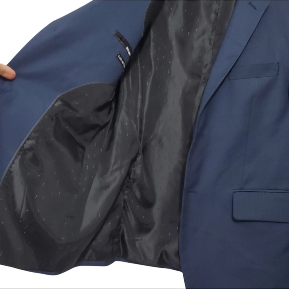 Karl Mitchell Microtech Performance Stretch Subtle Pinstripe Blazer Suit Jacket View 3